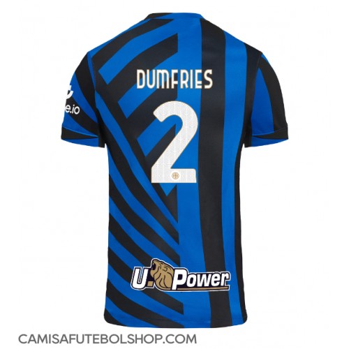 Camisa de time de futebol Inter Milan Denzel Dumfries #2 Replicas 1º Equipamento 2024-25 Manga Curta